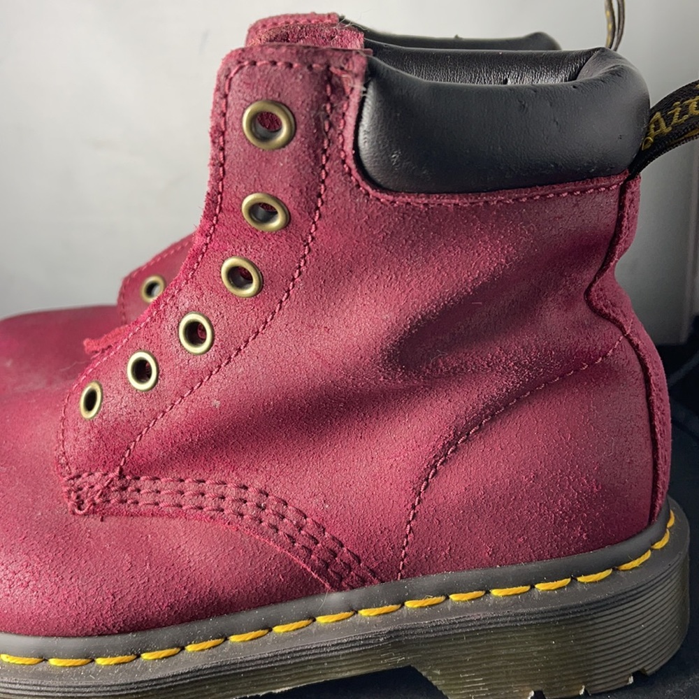 Dr. Martens Deep Red (Raspberry) Greasy Suede Boo… - image 6